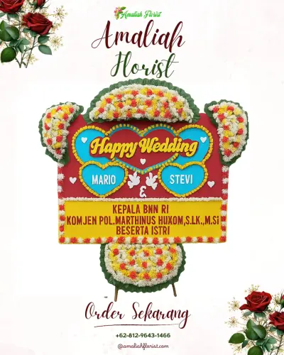 Karangan Papan Bunga Pernikahan di Udanwuh